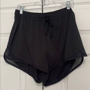 SO Black Athletic Shorts with Dolphin Hem